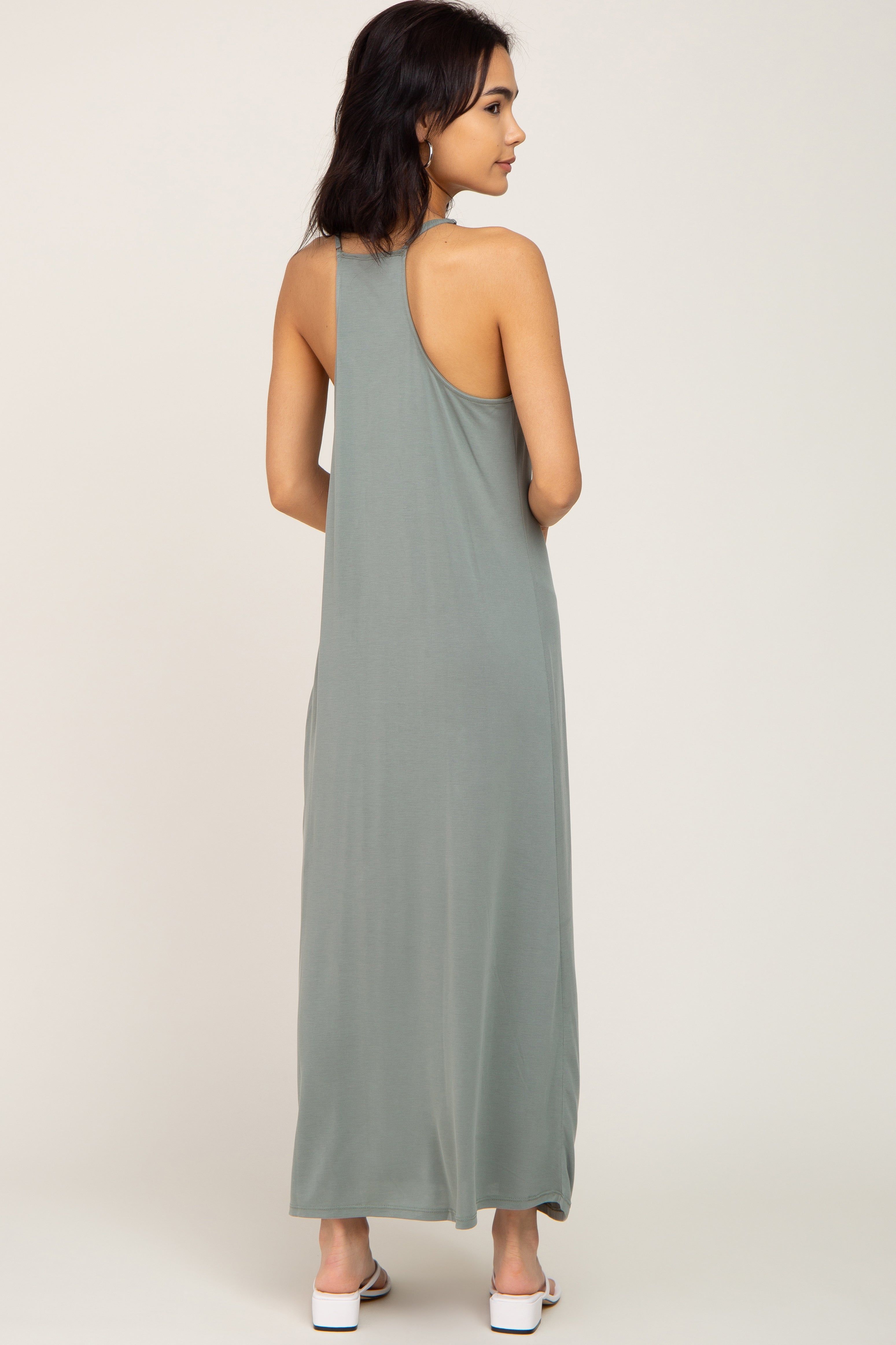 Olive Racerback Maxi Dress sold by Pinkblush product image thumbnail 3
