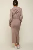 Mocha Knit Hooded Long Sleeve Maternity Dress sold by Pinkblush