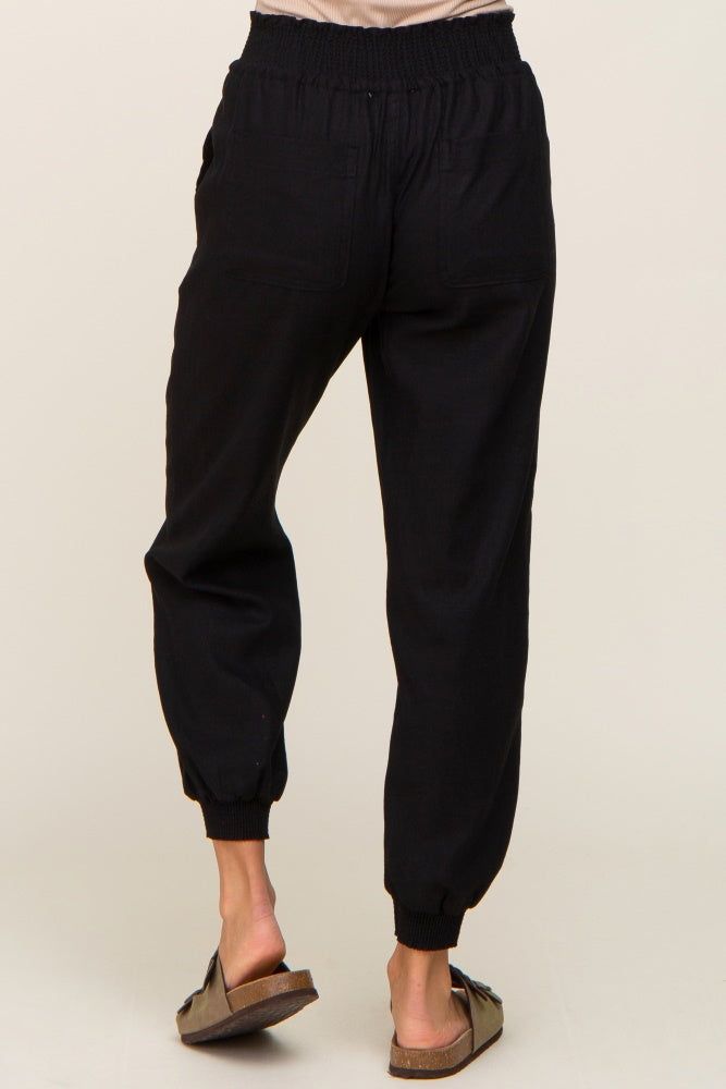 Black Smocked Joggers sold by Pinkblush product image thumbnail 4