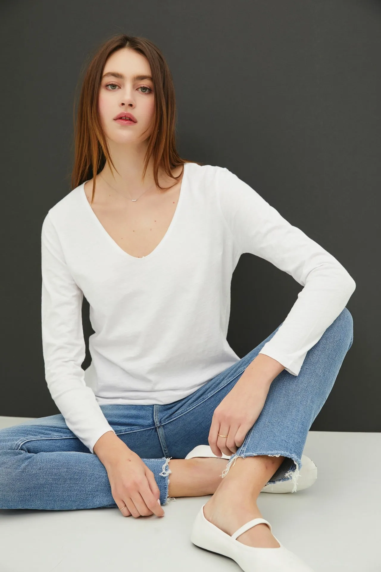 White Long Sleeve Shirt sold by Pinkblush product image thumbnail 2