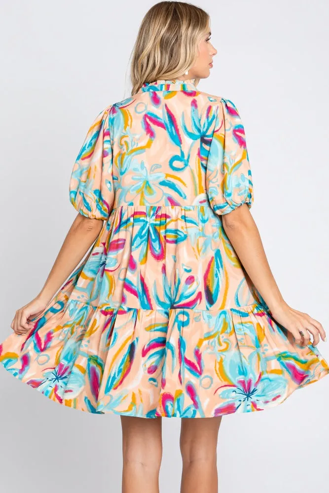 Multicolor Abstract Floral Dress sold by Pinkblush product image thumbnail 4