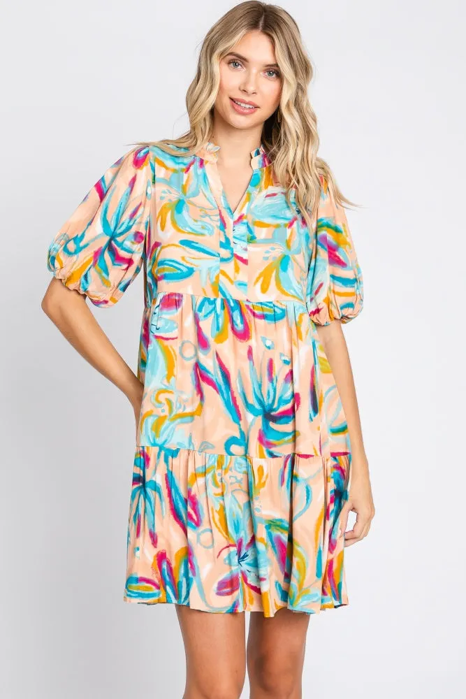 Multicolor Abstract Floral Dress sold by Pinkblush product image thumbnail 2