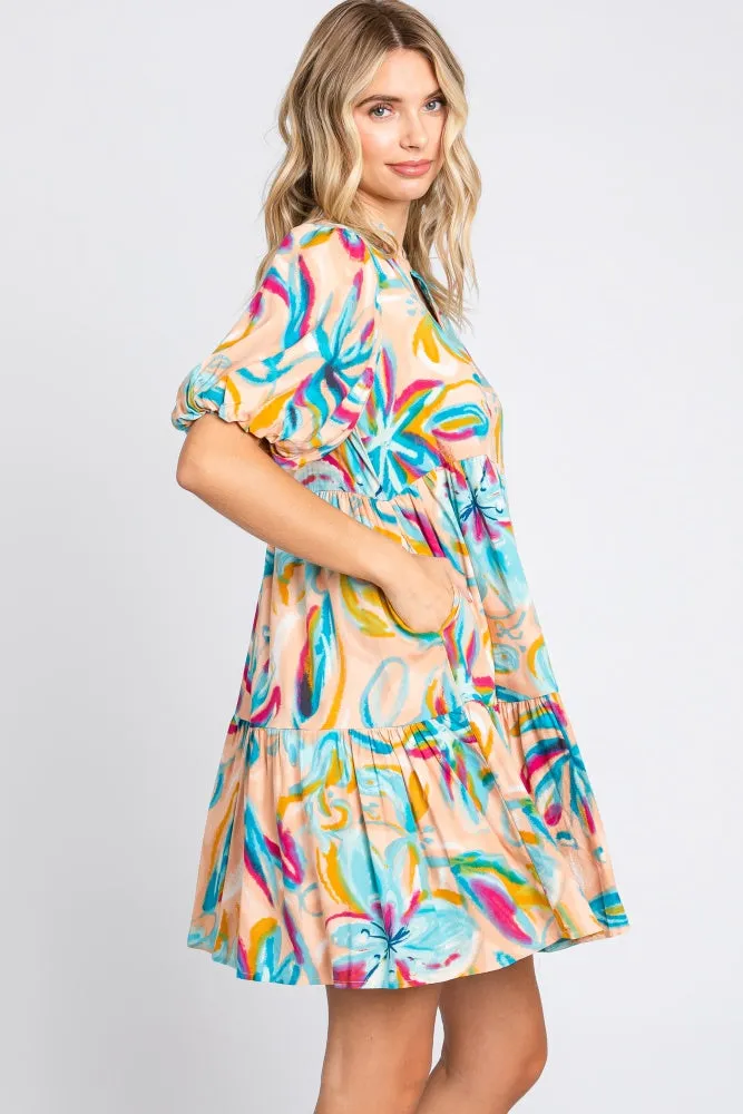 Multicolor Abstract Floral Dress sold by Pinkblush product image thumbnail 3