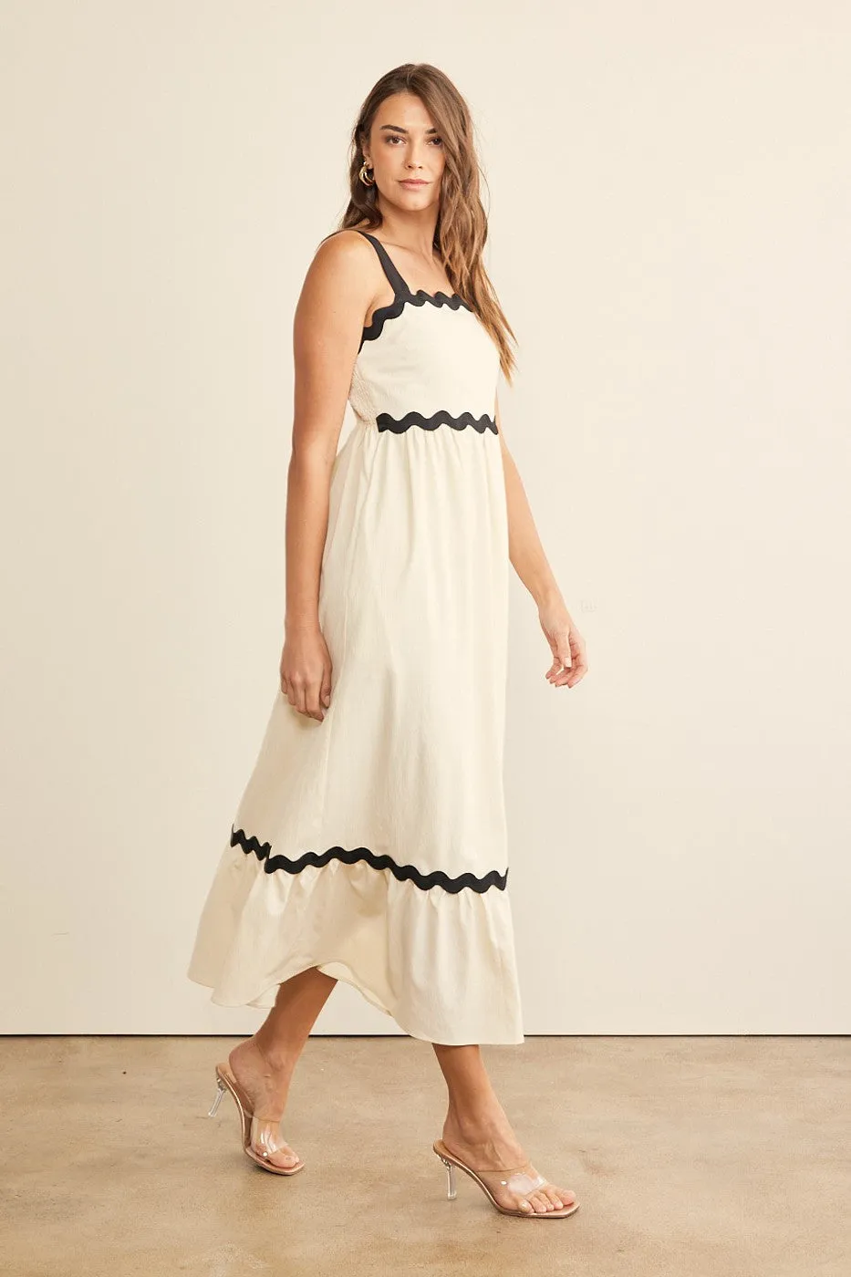Cream Contrast Trim Maxi Dress sold by Pinkblush product image thumbnail 2