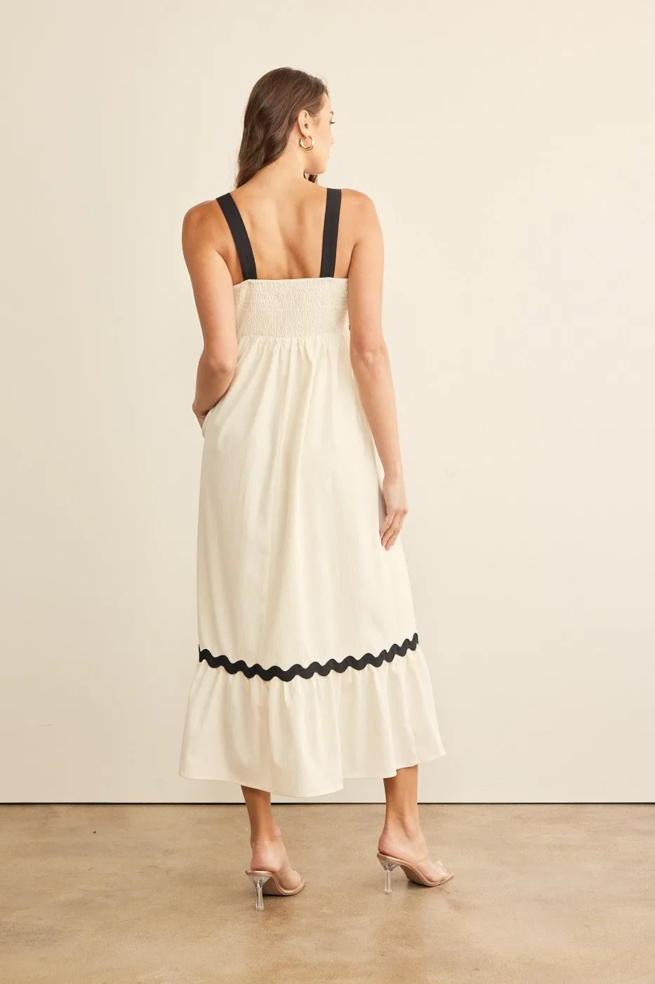 Cream Contrast Trim Maxi Dress sold by Pinkblush product image thumbnail 3