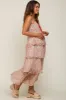 Red Floral Sleeveless Tiered Maternity Maxi Dress sold by Pinkblush