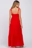 Red Sleeveless Ruffle Tiered Maternity Maxi Dress sold by Pinkblush