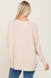 Cream Knit Long Dolman Sleeve Top sold by Pinkblush