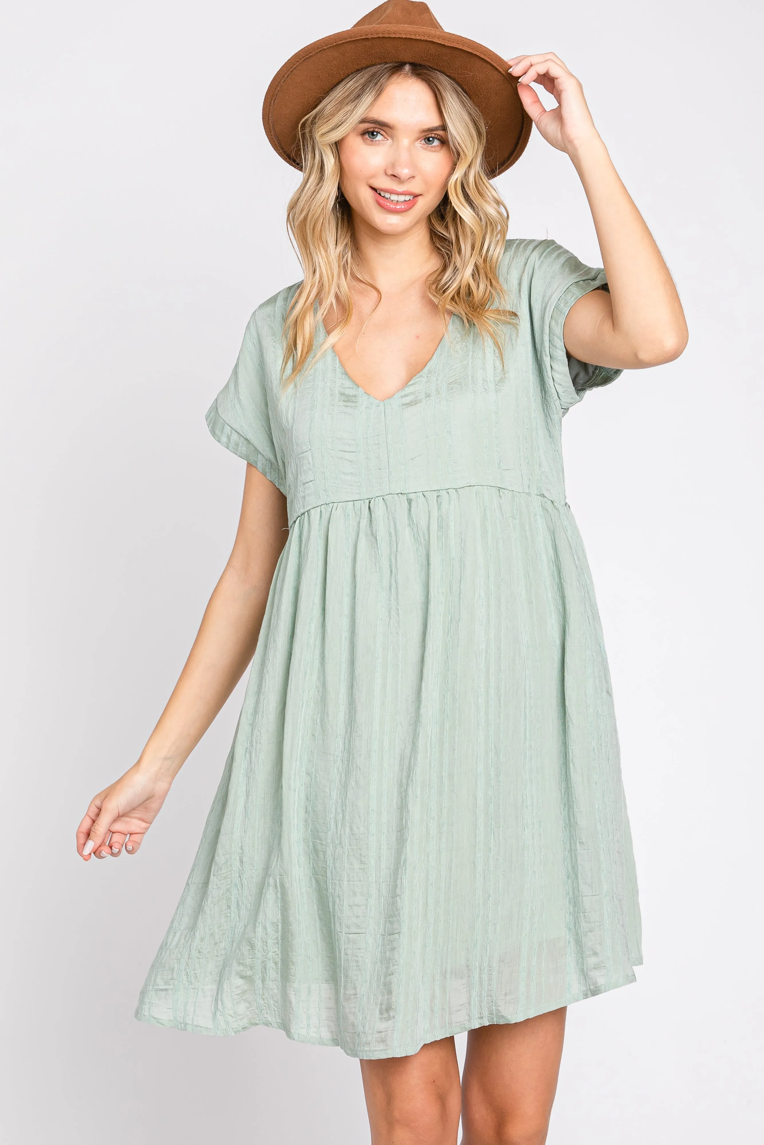 Mint Striped Pocketed Maternity Dress sold by Pinkblush product image thumbnail 5