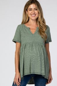 Olive V Neck Maternity Top sold by Pinkblush