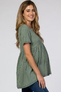 Olive V Neck Maternity Top sold by Pinkblush