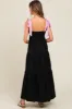 Black Contrast Shoulder Straps Maxi Dress sold by Pinkblush