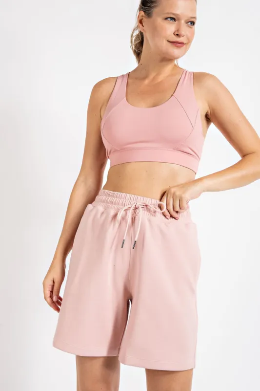 Pink Drawstring Shorts sold by Pinkblush
