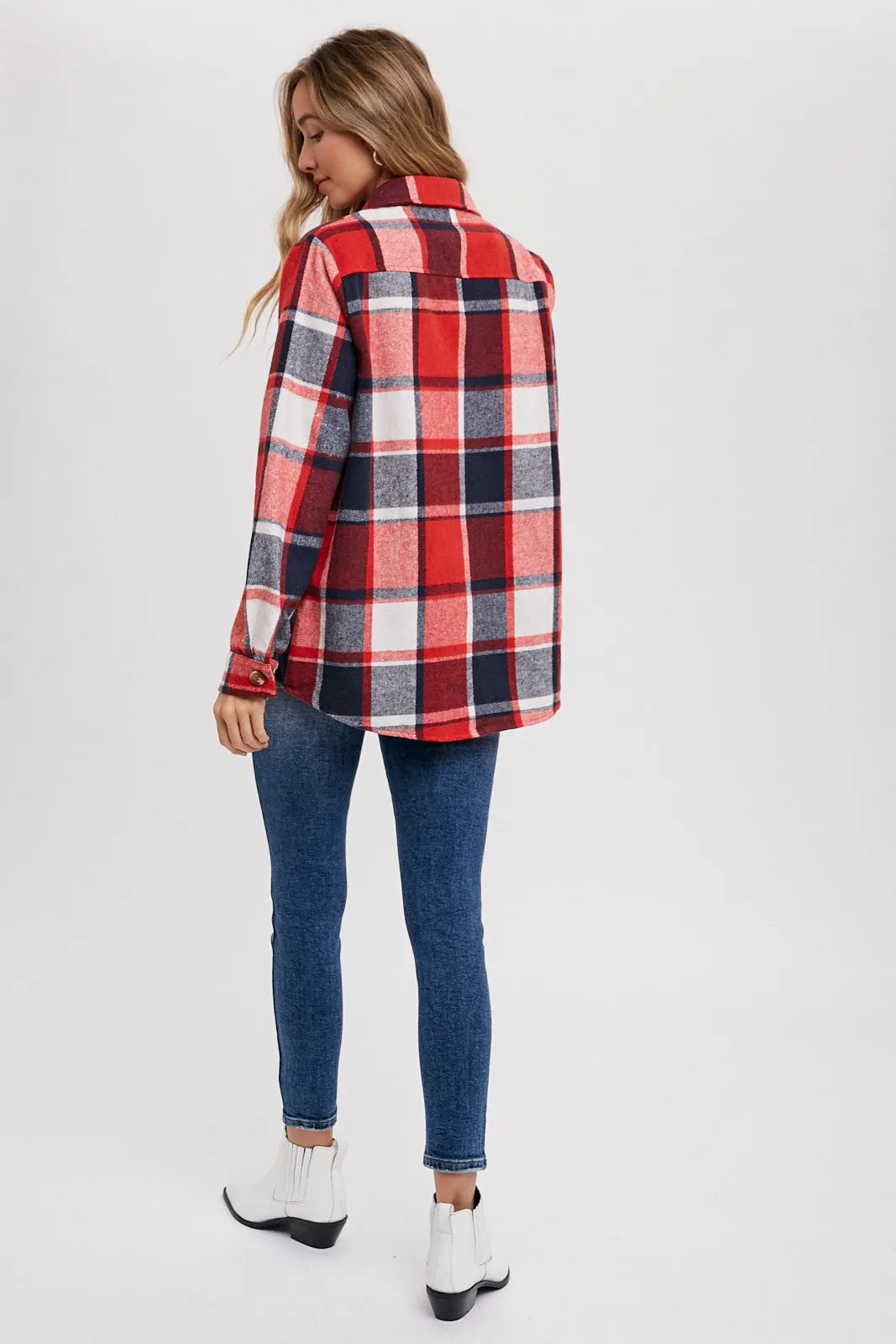 Red Plaid Shirt Jacket sold by Pinkblush product image thumbnail 5