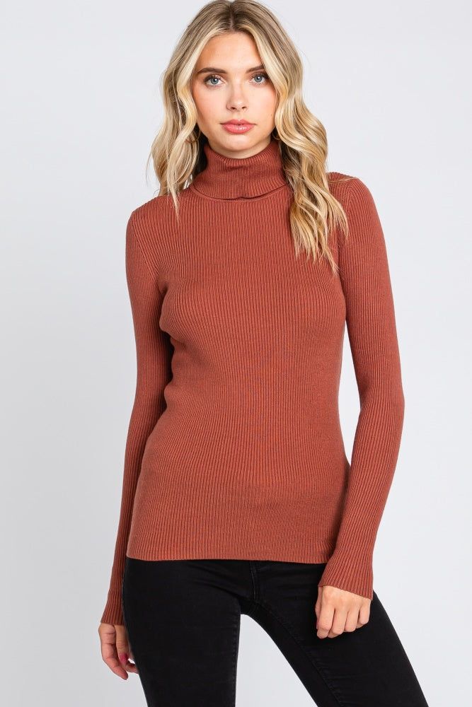 Camel Ribbed Fitted Long Sleeve Top sold by Pinkblush product image thumbnail 2