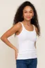 White Ribbed Tank Top sold by Pinkblush
