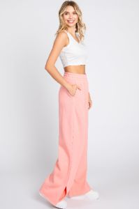 Pink Soft Wide Leg Side Slit Sweatpants sold by Pinkblush