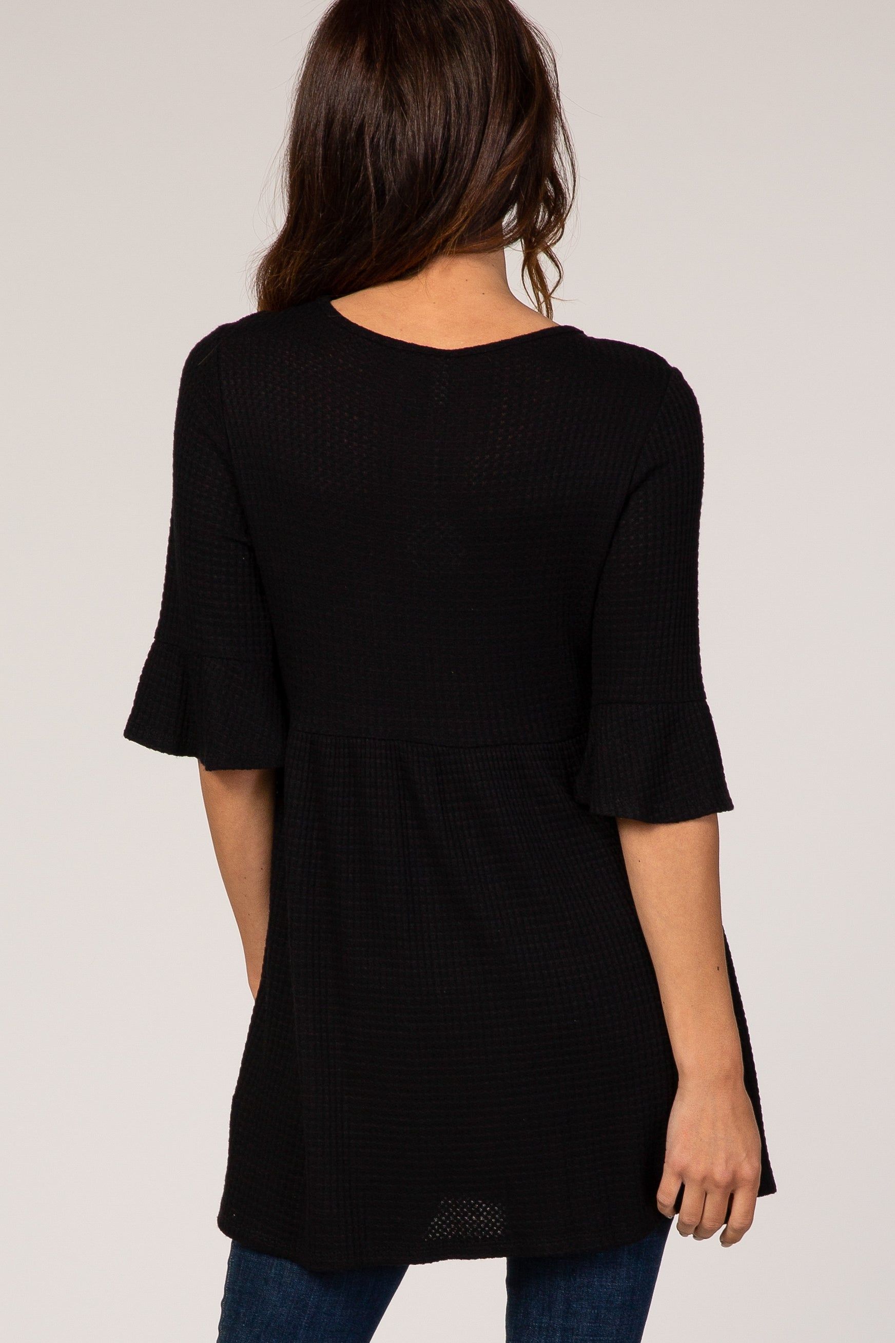 PinkBlush Black Waffle Knit Tunic sold by Pinkblush product image thumbnail 4