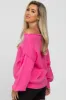 Fuchsia Boat Neck Bubble Sleeve Maternity Sweater sold by Pinkblush