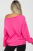Fuchsia Boat Neck Bubble Sleeve Maternity Sweater sold by Pinkblush