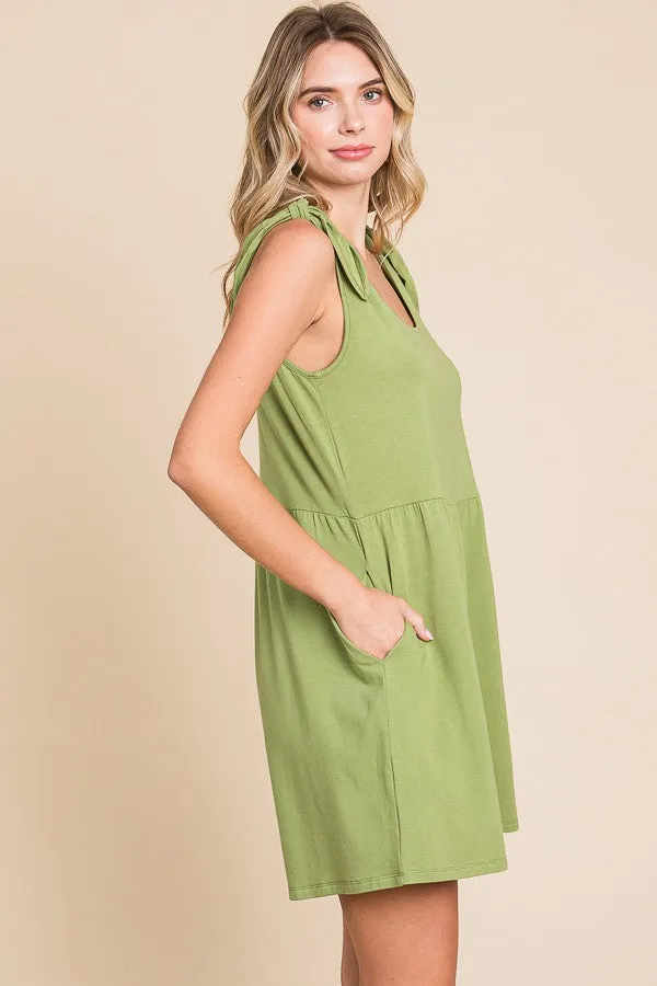 Light Olive Knot Strap Romper sold by Pinkblush product image thumbnail 2