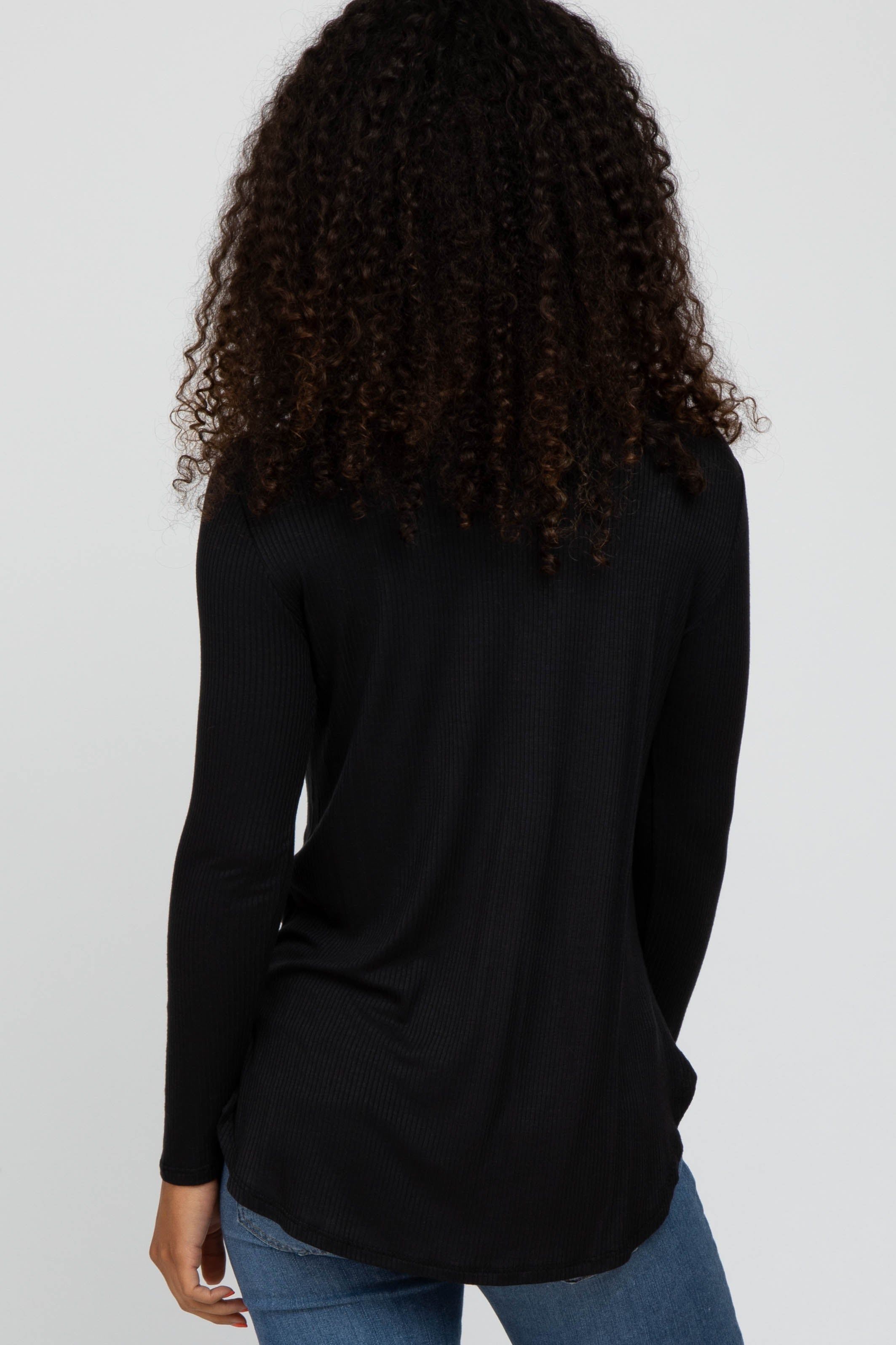 Black Button Accent Long Sleeve Top sold by Pinkblush product image thumbnail 3