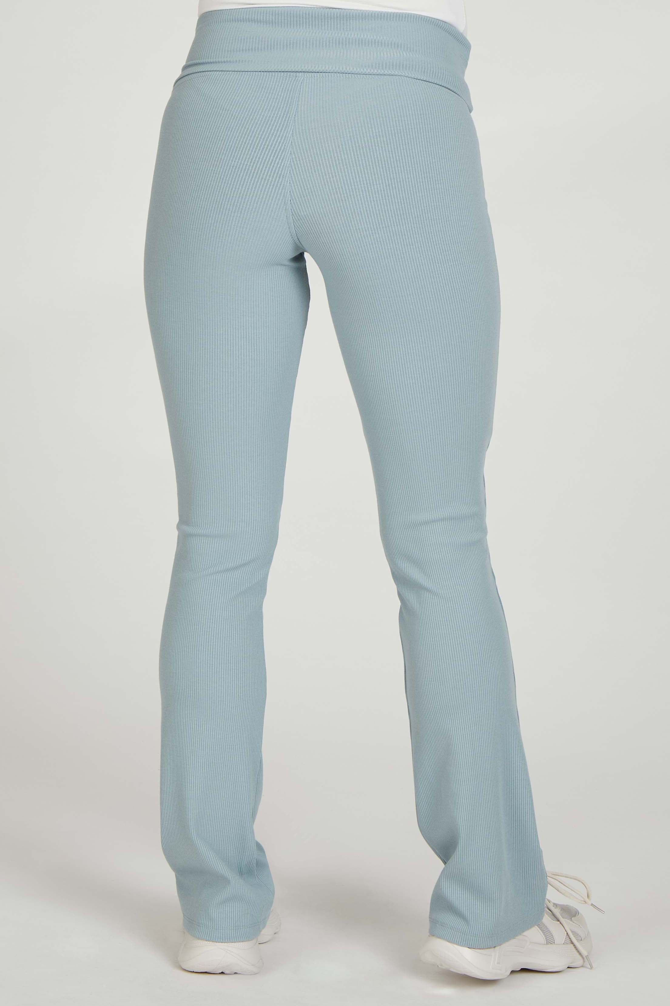 Light Blue Ribbed Foldover Maternity Flared Pants sold by Pinkblush product image thumbnail 4