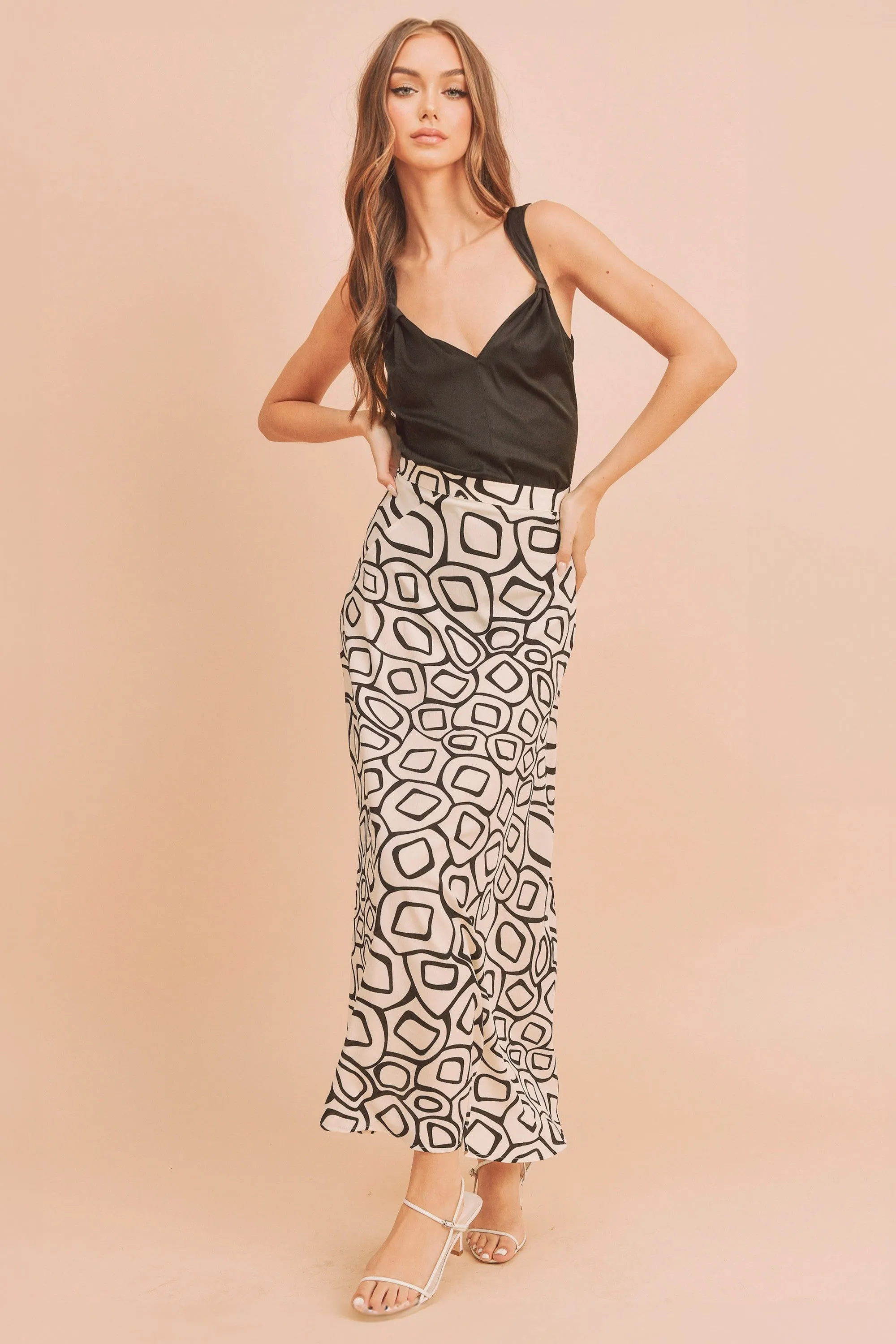 White Printed Skirt sold by Pinkblush