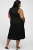 Black Ribbed Sleeveless Plus Midi Dress sold by Pinkblush