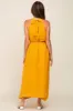 Yellow Linen A-line Midi Dress sold by Pinkblush