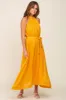 Yellow Linen A-line Midi Dress sold by Pinkblush