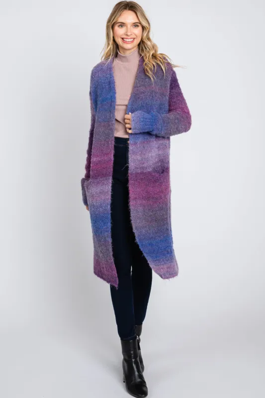 Purple Ombre Long Cardigan sold by Pinkblush