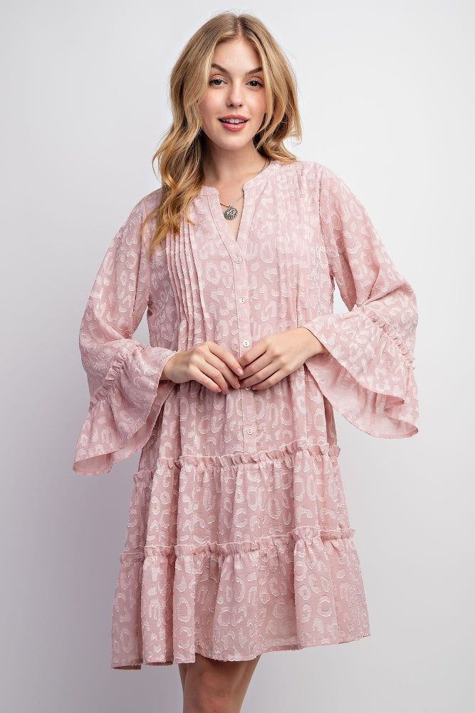 Rose Textured Chiffon Button Down Woven Dress sold by Pinkblush product image thumbnail 2