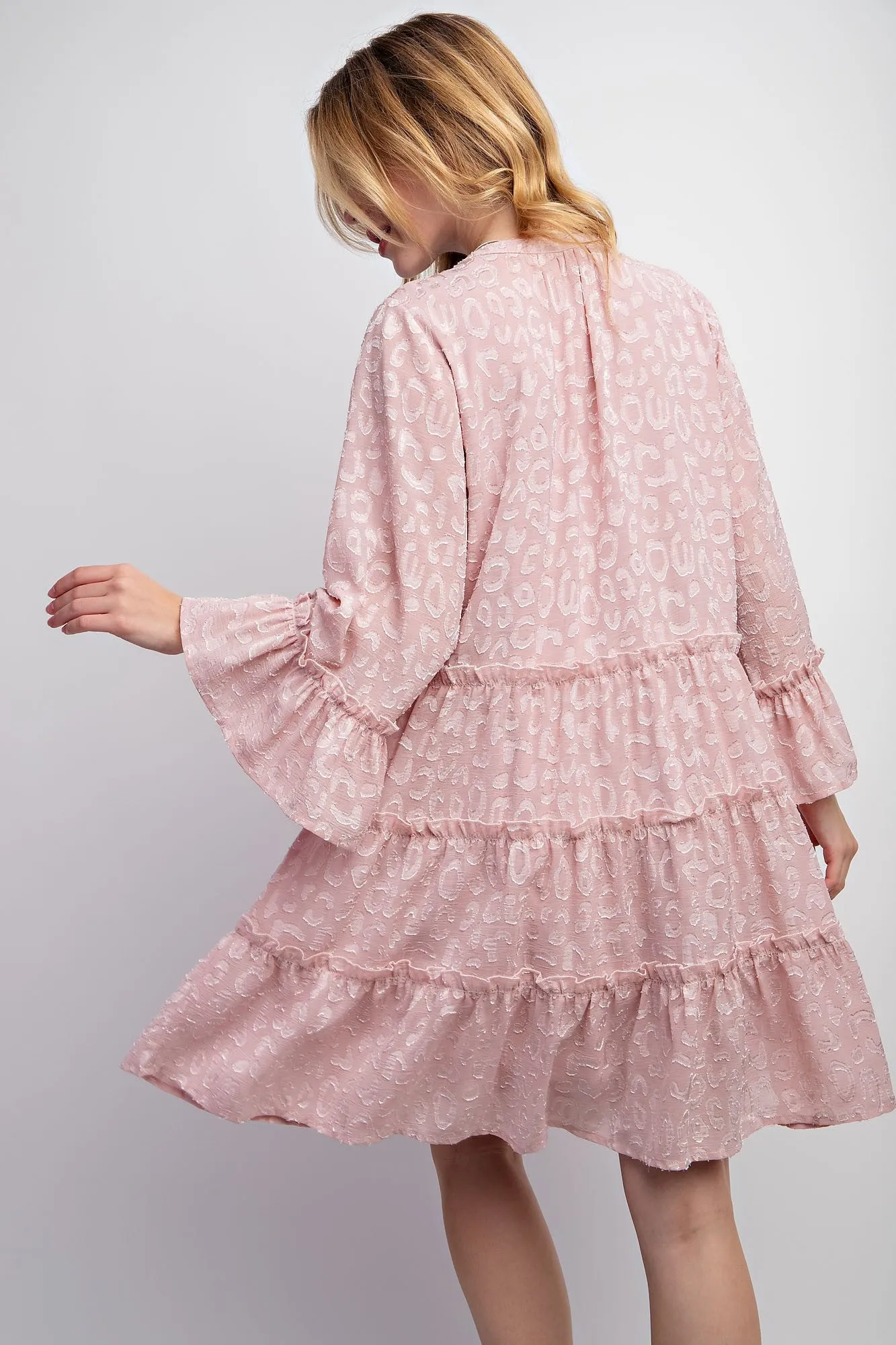 Rose Textured Chiffon Button Down Woven Dress sold by Pinkblush product image thumbnail 4