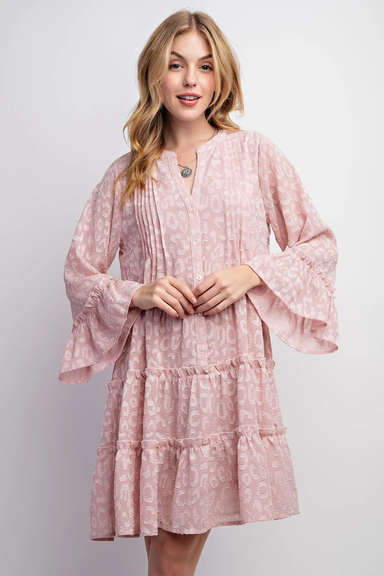 Rose Textured Chiffon Button Down Woven Dress sold by Pinkblush product image thumbnail 2