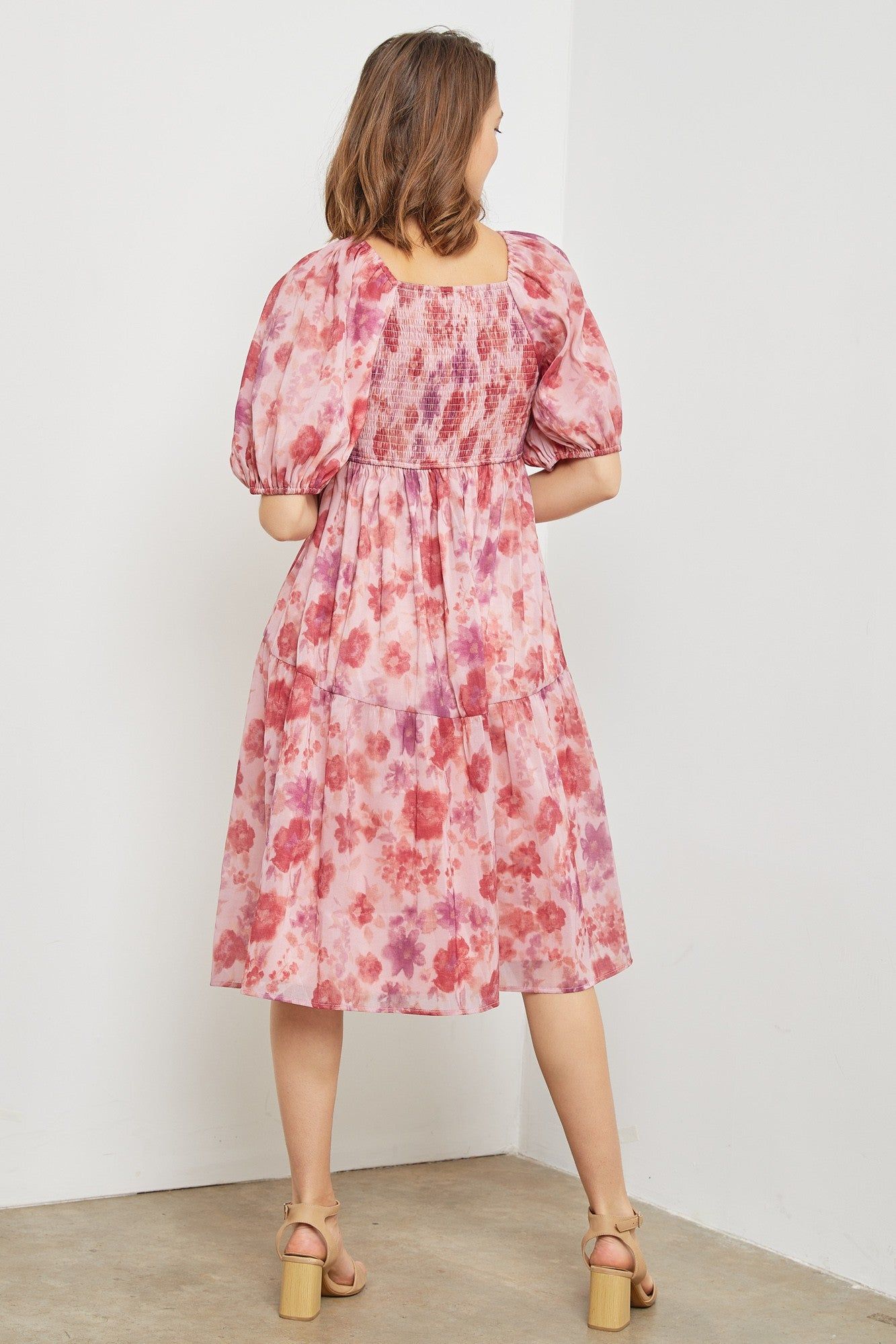 Blush Floral Organza Print Midi Dress sold by Pinkblush product image thumbnail 3