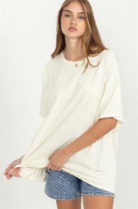 Cream Oversized Maternity T-Shirt sold by Pinkblush