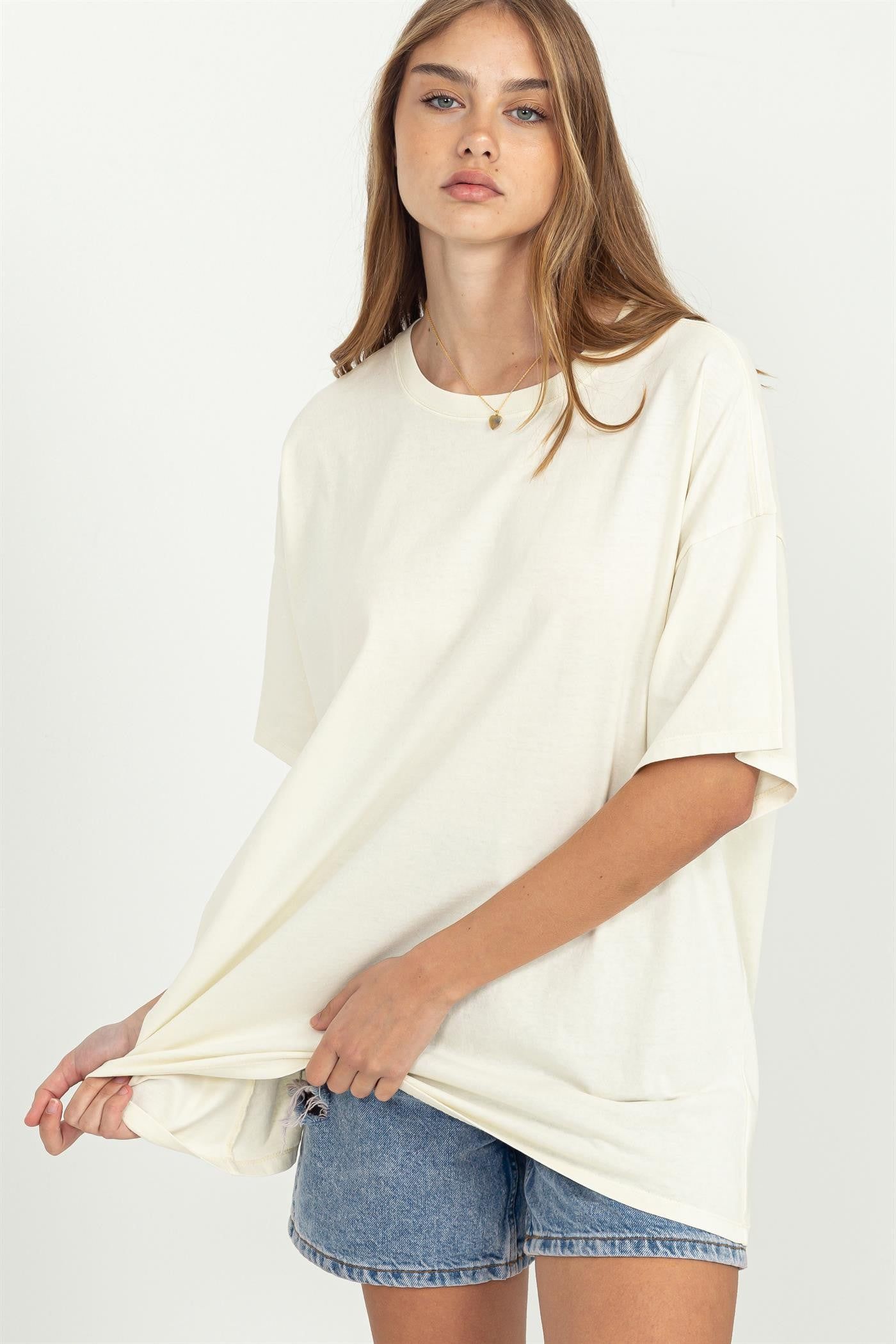 Cream Oversized Maternity T-Shirt sold by Pinkblush product image thumbnail 6