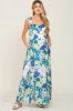 Mint Green Floral Cut Out Maternity Maxi Dress sold by Pinkblush