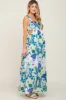 Mint Green Floral Cut Out Maternity Maxi Dress sold by Pinkblush