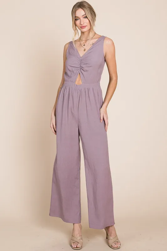Purple Wide-Leg Jumpsuit sold by Pinkblush