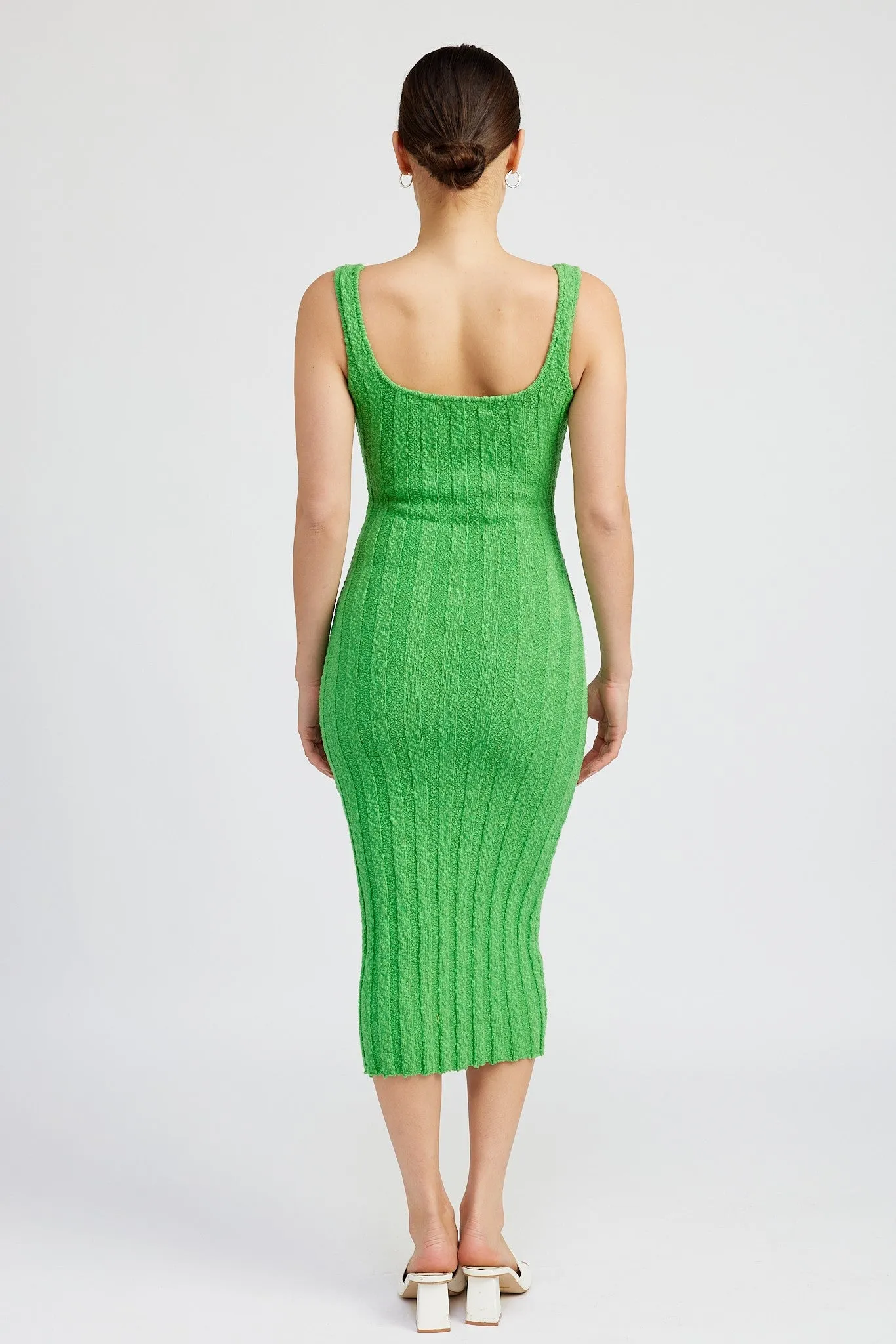 Green Wide Rib Knit Midi Dress sold by Pinkblush product image thumbnail 3