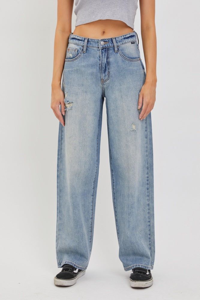 Denim Low Waisted 90'S Baggy Jean sold by Pinkblush product image thumbnail 2