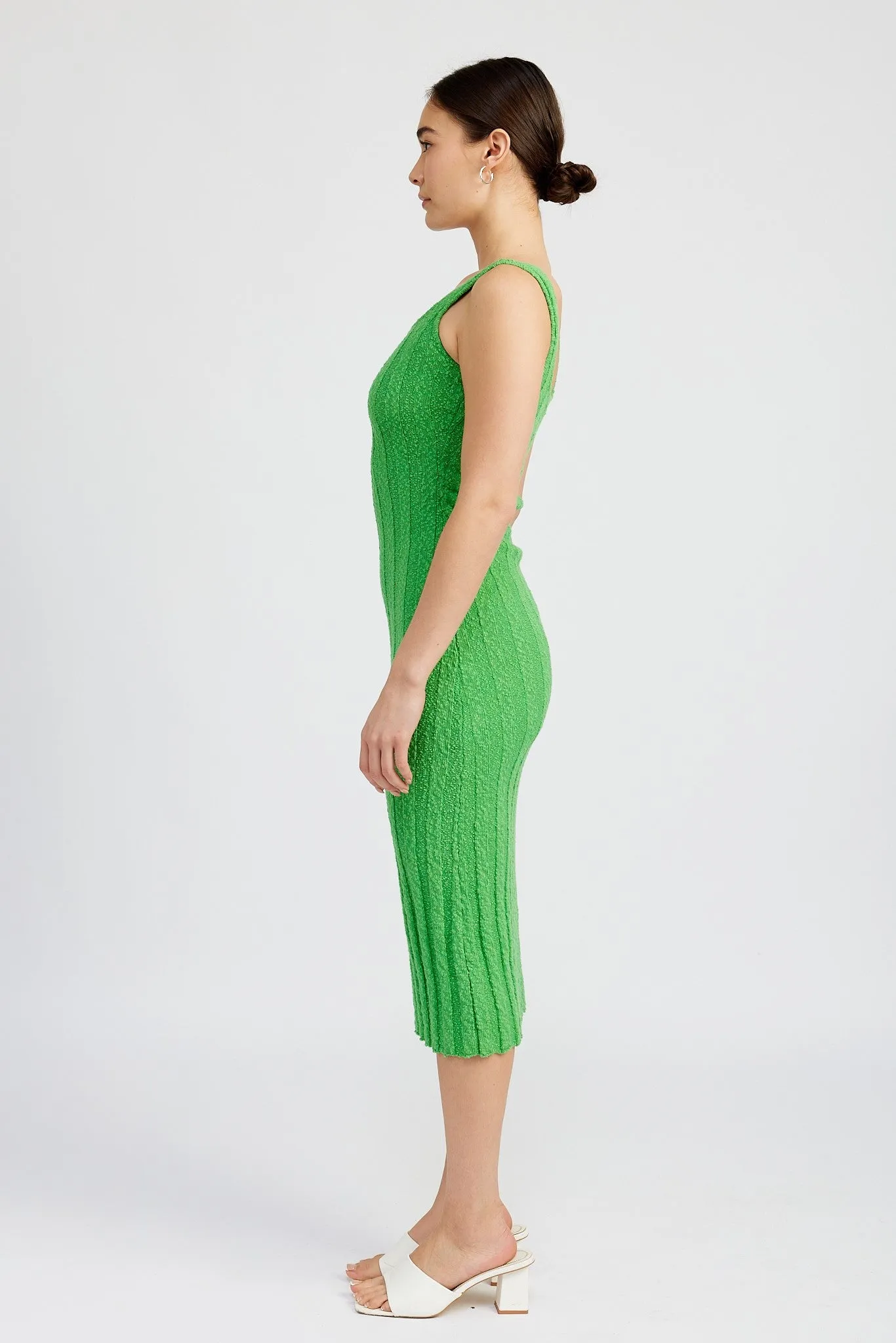 Green Wide Rib Knit Midi Dress sold by Pinkblush product image thumbnail 2
