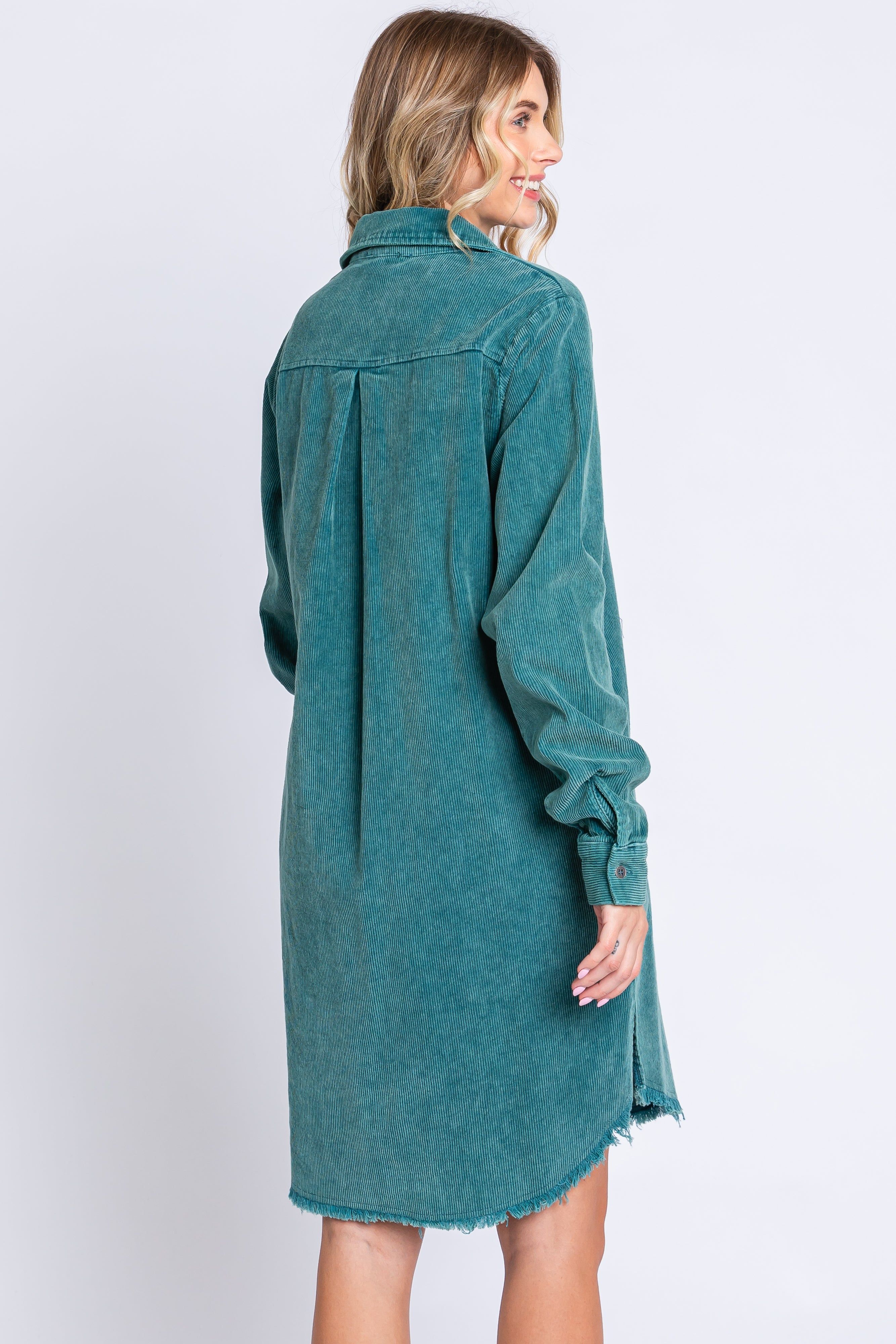 Jade Corduroy Button Down Collared Dress sold by Pinkblush product image thumbnail 4