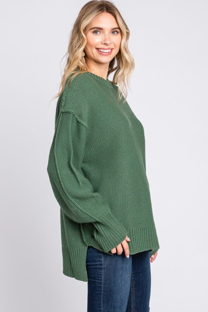 Olive Exposed Seam Sweater sold by Pinkblush product image thumbnail 2