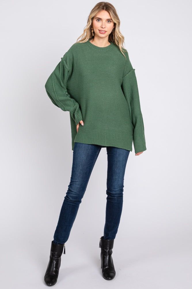 Olive Exposed Seam Sweater sold by Pinkblush product image thumbnail 4