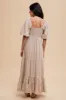 Beige Lace Insert Maxi Dress sold by Pinkblush