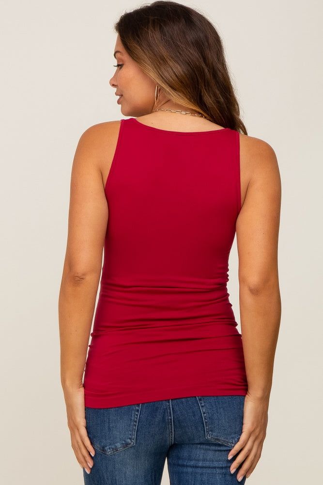 Burgundy Seamless Maternity Fitted Tank Top sold by Pinkblush product image thumbnail 3