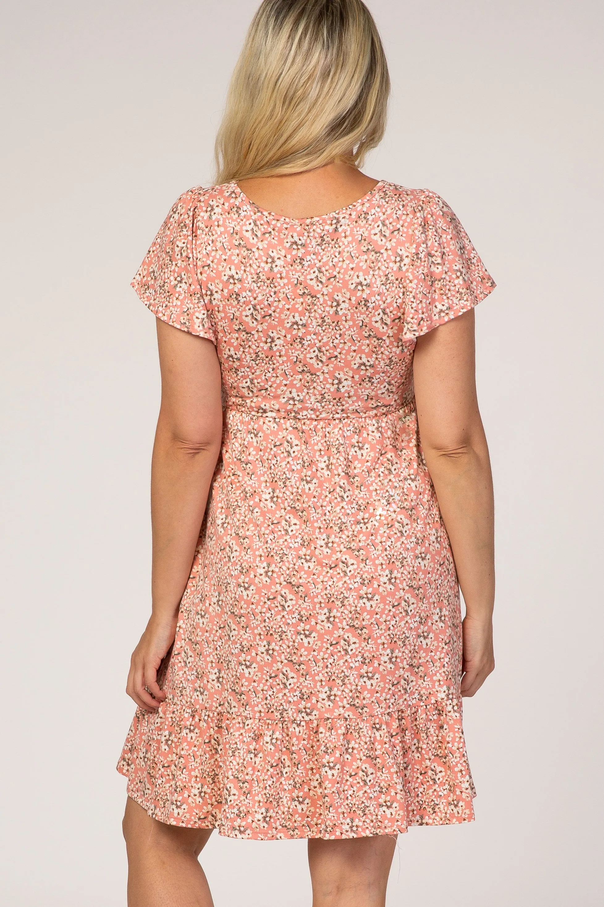 Pink Floral Ruffle Accent Maternity Dress sold by Pinkblush product image thumbnail 3